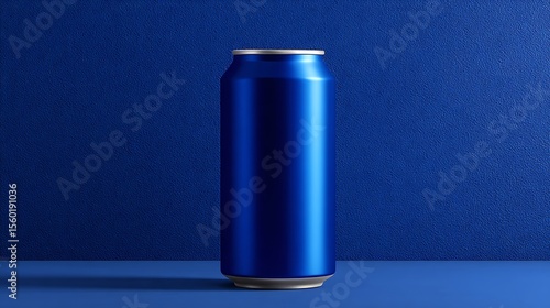 Wallpaper Mural blue large tall beer or soda aluminum can mockup. . Torontodigital.ca