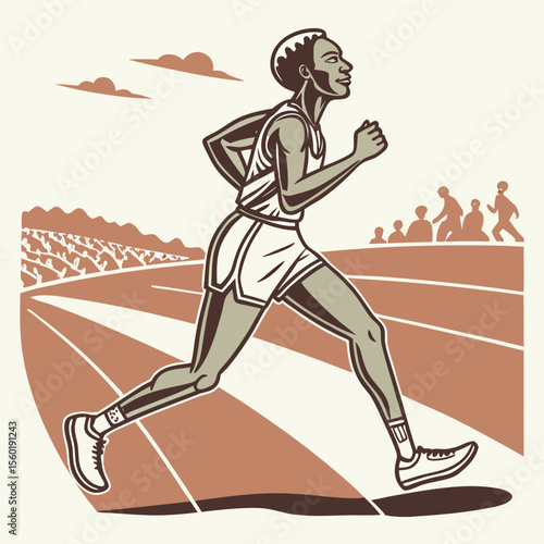 Running player silhouette
