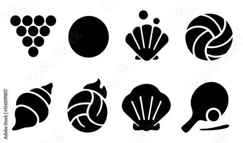 Sports, recreation solid icon set. activities, hobbies symbols solid collection