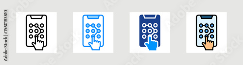 Pattern Lock Icon Collection Set Multiple Style