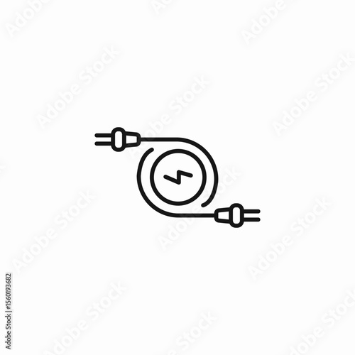 coiled power cable icon sign vector
