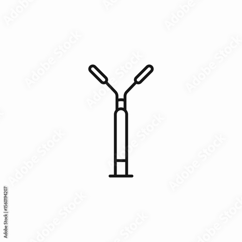 double street light icon sign vector