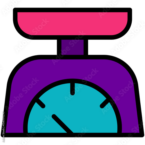 weighing machine filled line icon