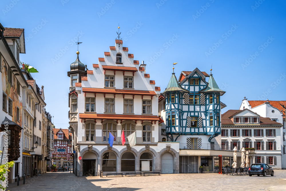 Naklejka premium Gallusplatz, Altstadt, Sankt Gallen, Schweiz 
