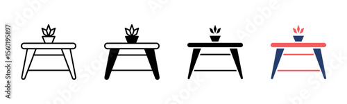 Side Table icon sheet multiple style collection