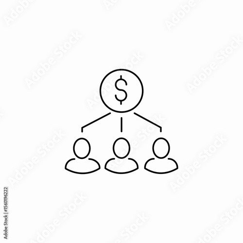 money distribution people icon sign vector