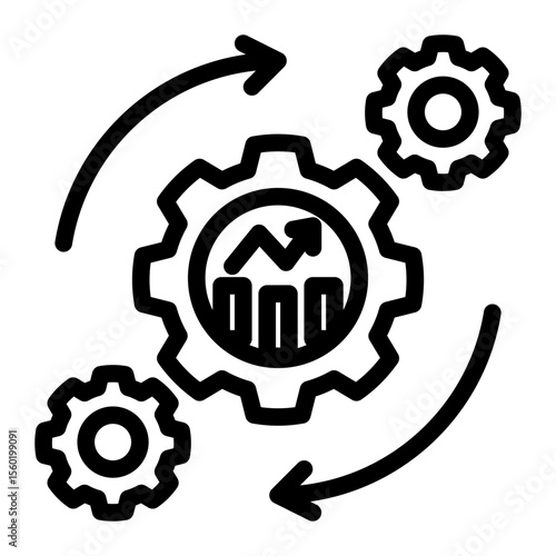 Smart Process Synchronization from the Business Automation icon collection (Outline style)
