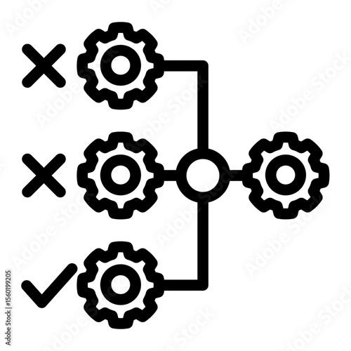 Automated Industrial Workflow from the Business Automation icon collection (Outline style)