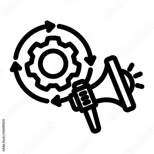 Automated Campaign Manager from the Business Automation icon collection (Outline style)