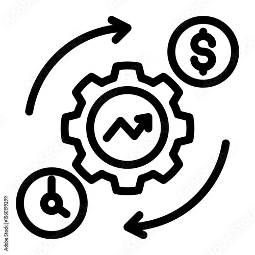 Time Optimization Gauge from the Business Automation icon collection (Outline style)