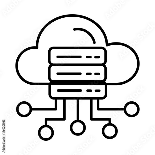 Cloud Server Nodes Editable Stroke Icon