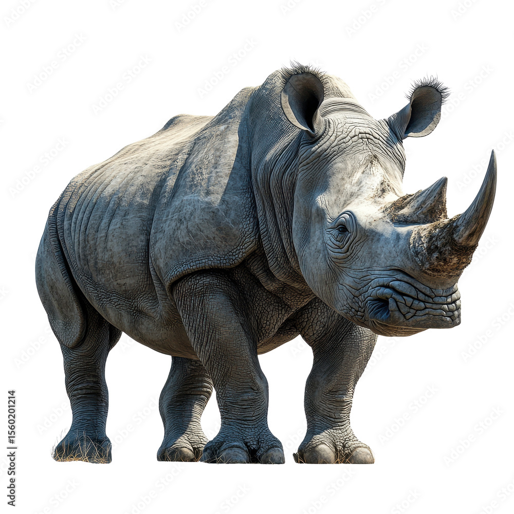 Fototapeta premium High resolution rhinoceros isolated on transparent background.