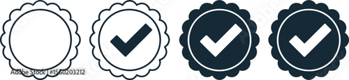 Verified badge icon vector check mark symbol design for social media account profile confirmation symbol