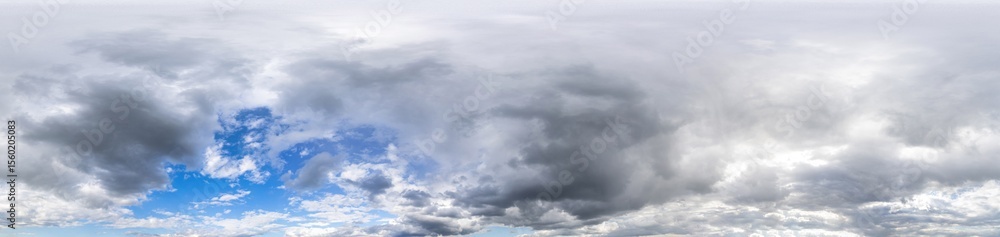 Overcast sky panorama on rainy day with Nimbostratus clouds in seamless spherical equirectangular format. Full zenith for use in 3D graphics, game and for aerial drone 360 degree panorama as sky dome. Overcast sky panorama on rainy day with Nimbostratus clouds in seamless spherical equirectangular format. Full zenith for use in 3D graphics, game and for aerial drone 360 degree panorama as sky dome.