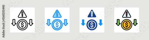 Bankruptcy Icon Collection Set Multiple Style