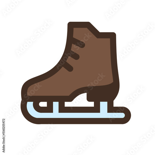 ice skating shoe flat icon