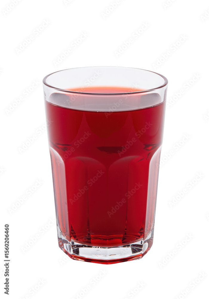 Red liquid in clear glass on black background. Light reflection creates an appealing drink Red liquid in clear glass on black background. Light reflection creates an appealing drink
