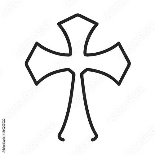 Simple outline of a cross, symbolizing faith and spirituality.