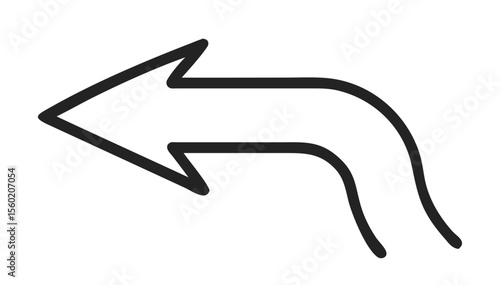 Stylized left arrow icon symbolizing direction or return action.
