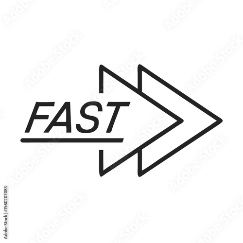 Dynamic fast arrow symbol emphasizing speed and efficiency in a sleek design.