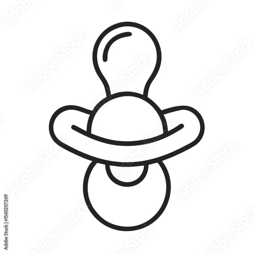 Minimalist outline of a pacifier, symbolizing comfort for infants.