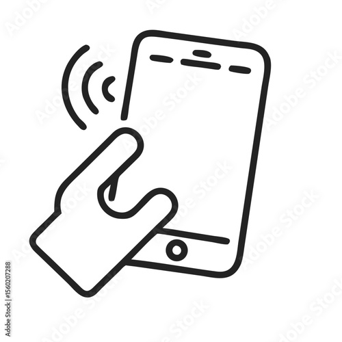 Hand reaching for a ringing smartphone, symbolizing communication and connectivity.