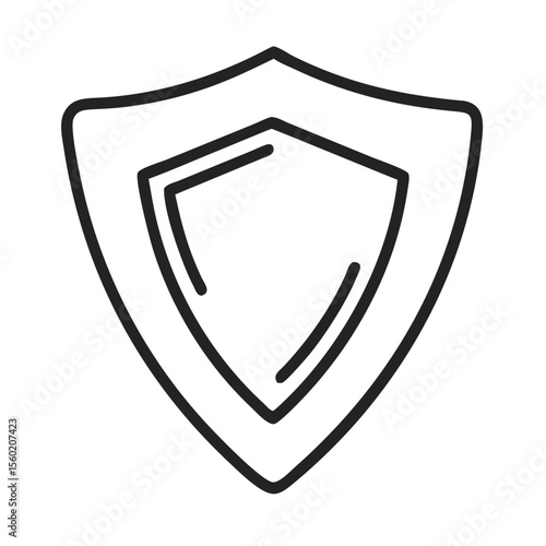 Stylized black outline of a shield emblem, symbolizing security and protection.