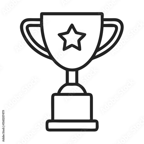 A classic trophy design featuring a star, symbolizing achievement and victory.