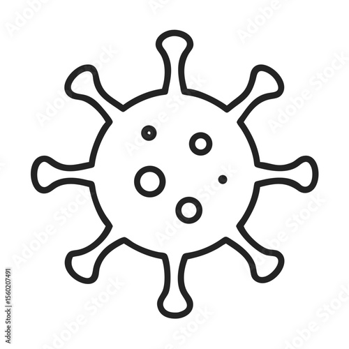 Illustration of a virus with spiky protrusions, symbolizing infectious diseases.
