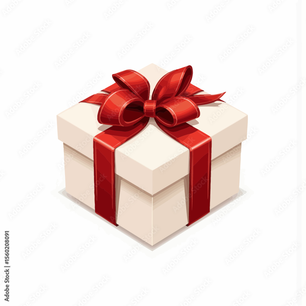 Gift box with red ribbon on white background Gift box with red ribbon on white background