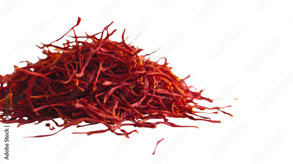 Naklejka premium Saffron Threads - A delicate arrangement of saffron threads on transparent background