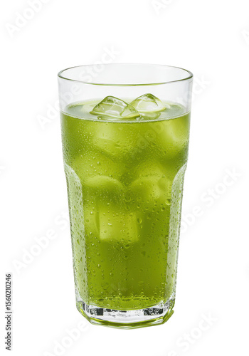 Wallpaper Mural Tall glass filled with refreshing green drink and ice cubes. Summer, cold, and invigorating Torontodigital.ca