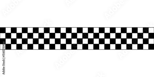 Black and white checkered rectangular frame. Square racing checkerboard pattern. Chessboard geometric pattern. Rally checkerboard pattern. Finish racing frame. Vector illustration on white background