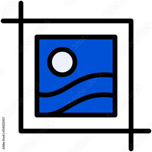 crop filled line icon