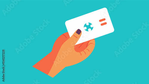 A hand holding a card with an exercise written on it illustrating the use of flashcards as a tool in cognitive rehabilitation therapy.. Vector illustration