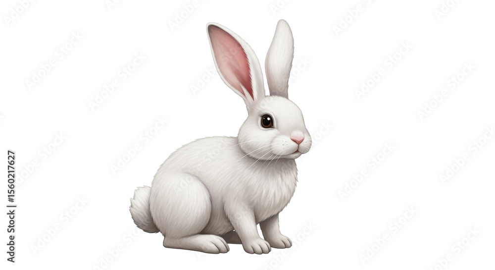 Obraz premium Isolated White Rabbit