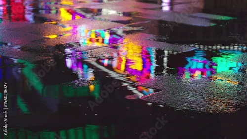 Chongqing cyberpunk city neon street scene in the rain at night