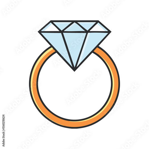 Diamond Ring vector isolated icon. Diamond Ring emoji illustration. Diamond Ring vector isolated emoticon
