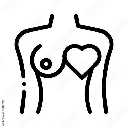 breast cancer survivor line icon