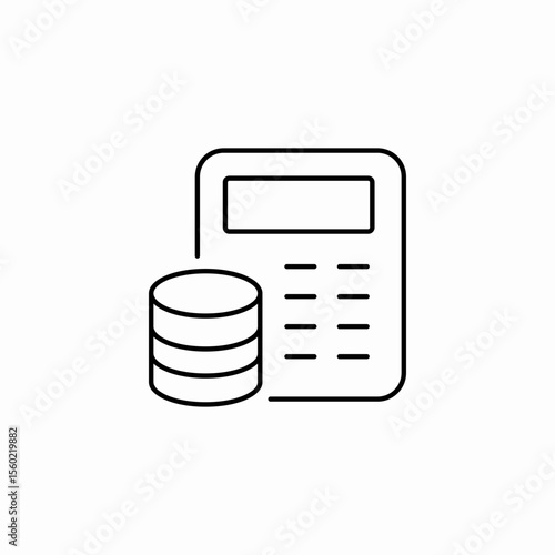 calculator money coins icon sign vector