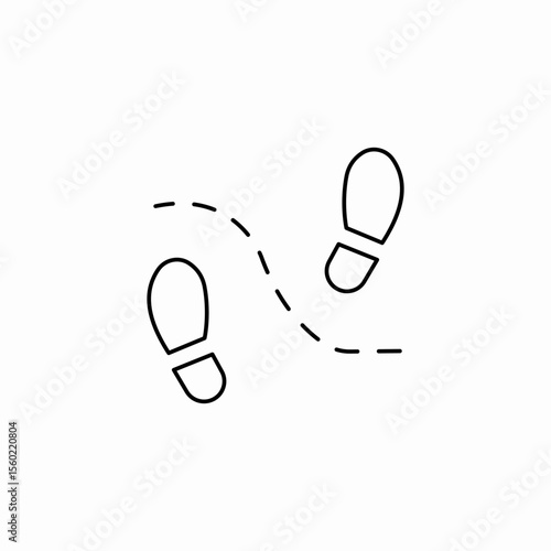 footprint travel path icon sign vector