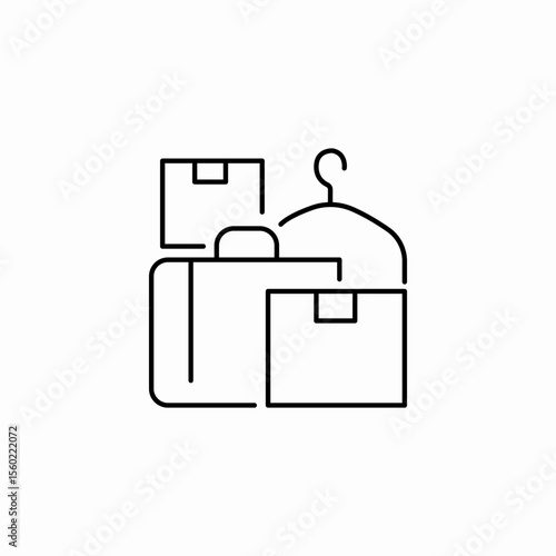 packed boxes suitcase icon sign vector