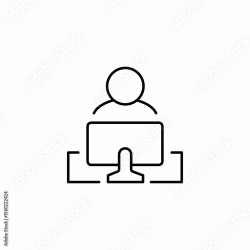remote work setup icon sign vector