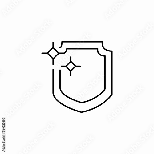 sparkling secure shield icon sign vector