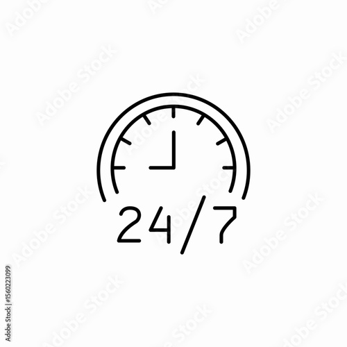 twenty four seven support icon sign vector