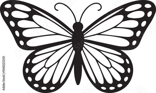 butterfly, wings, insect, pattern, draw, color, shape, design, cute, nature, outline, spread, paint, beautiful, black, flower,