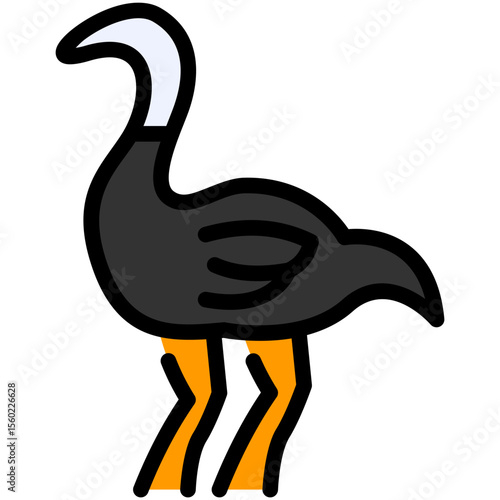 ostrich filled line icon