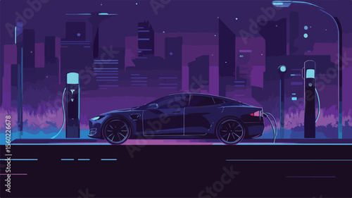 Dynamic Web Banner Design with Electric Cars and Chargers