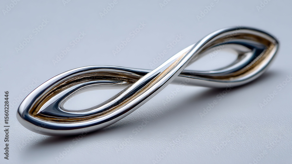 Fototapeta premium Elegant intertwined metal figure eight