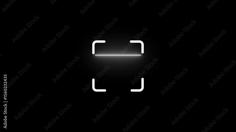 scanner icon animation isolated scanner neon shine icon animation .fingerprint biometric scanning animation. Biometric scanning animation showing neon fingerprint icon .4k video